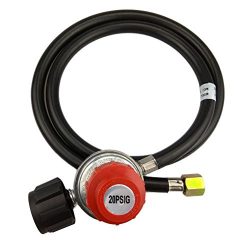 BaiFM QCC1/Type1 4FT High Pressure Propane 0-20 PSI Adjustable Regulator with 4Feet Hose – ...