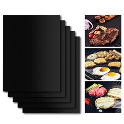 BBQ Grill Mat Set of 5, Non-Stick BBQ Grill & Baking Mats, SHINE HAI PFOA Free, Reusable and ...