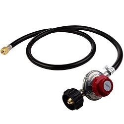 GASPRO 4FT High Pressure Propane 0-20PSI Adjustable Regulator with LPG Hose for QCC-1/Type-1 Tan ...