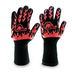 BBQ Dragon Gloves – Extreme Heat Resistant up to 932 Degrees for Oven Mitts, Charcoal Gril ...